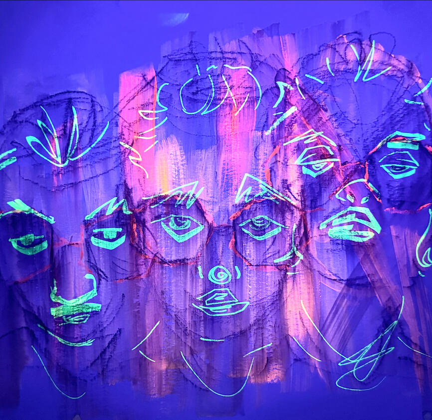 ***Get on My Wavelength***, 30" x 24", Acrylic on Canvas, 2025